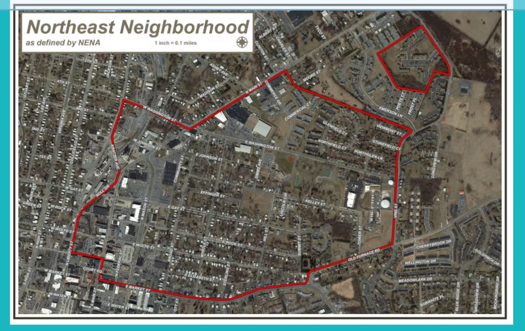 map of northeastneighborhood in Harrisonburg VA
